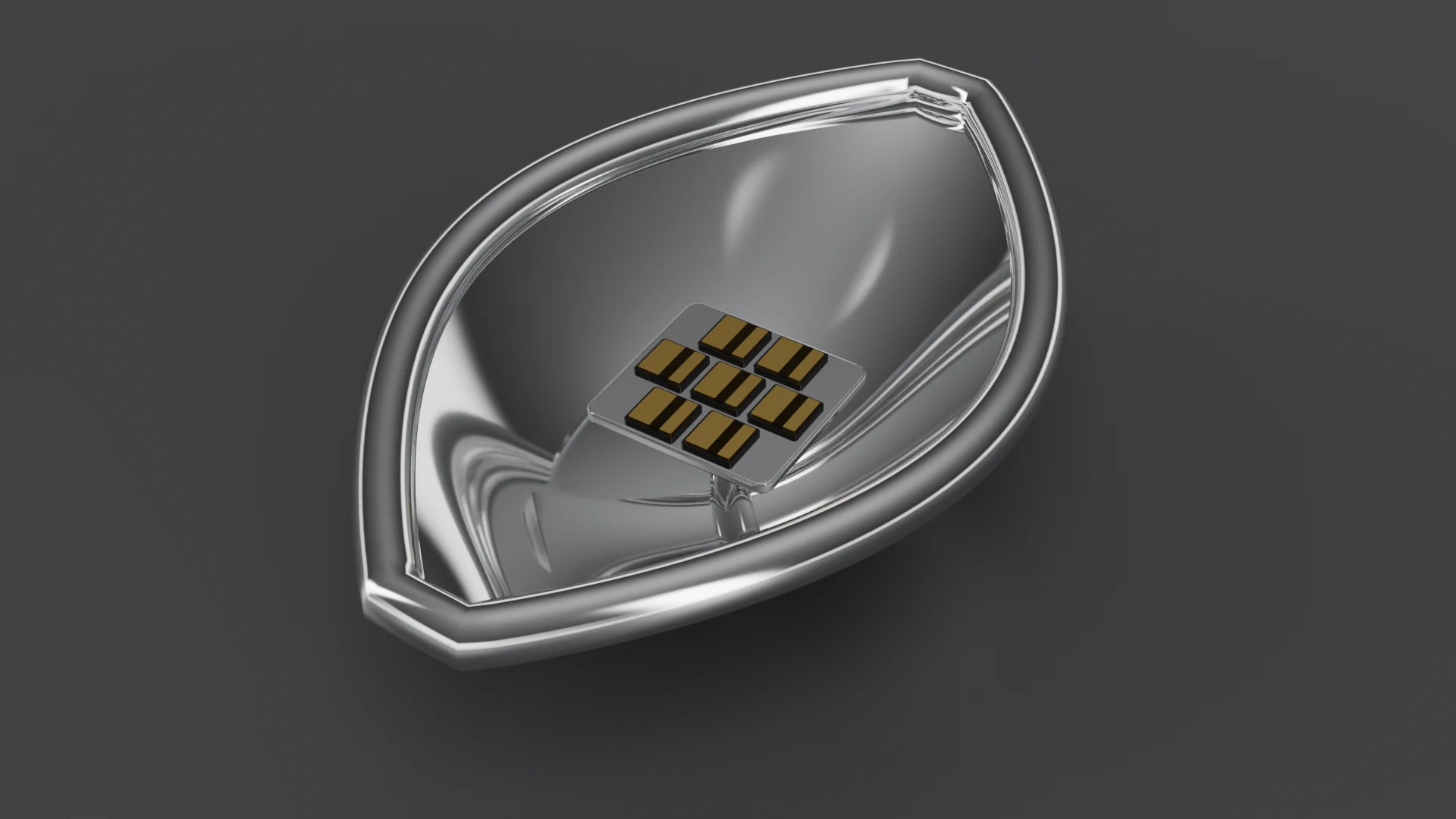 G6.3 Inflatable Petal pod, standalone 3D render - Petal family; 7 gold cells.