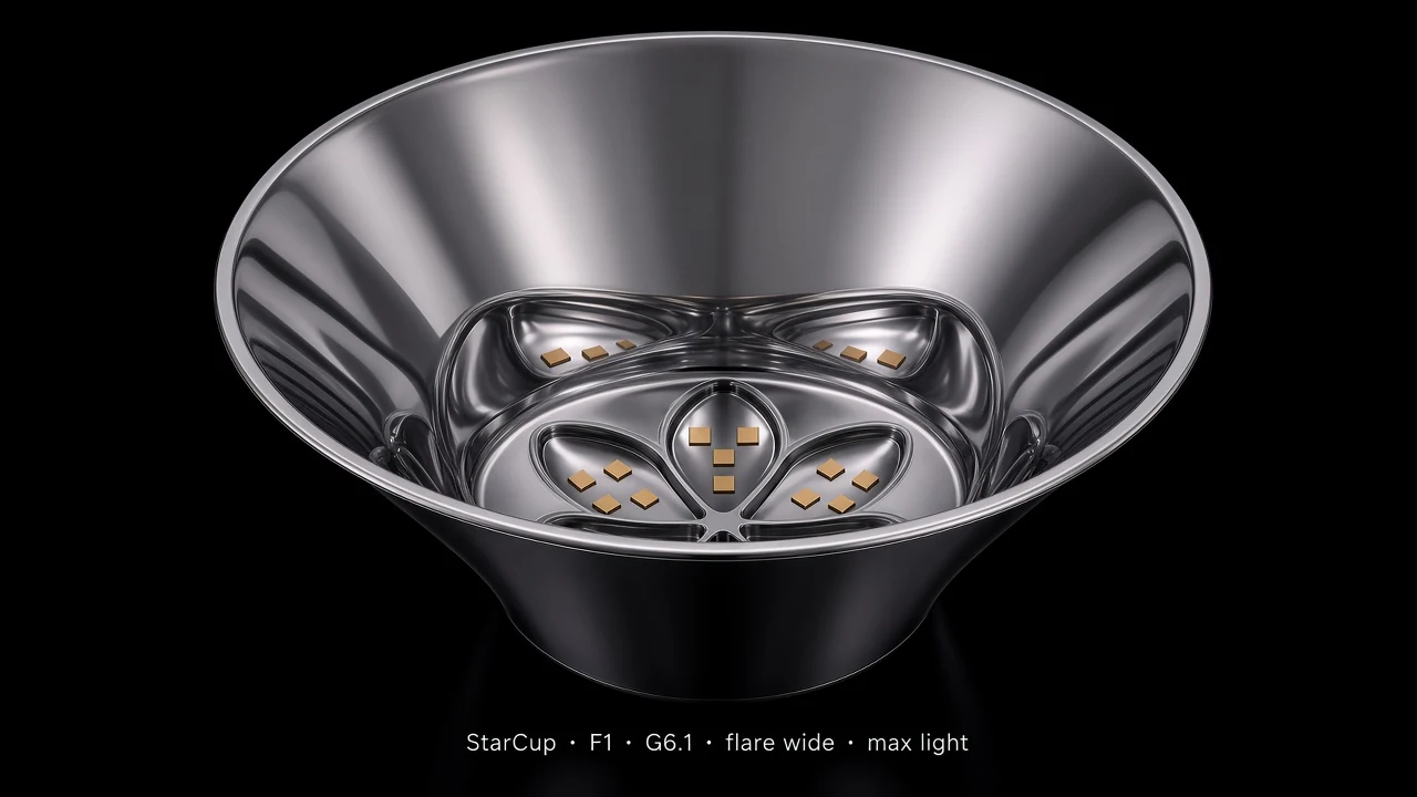 Bowl Tile (F1) carrying G6.1 Simple Petal pods - pods arranged along the inner surface of a larger bowl/dome.