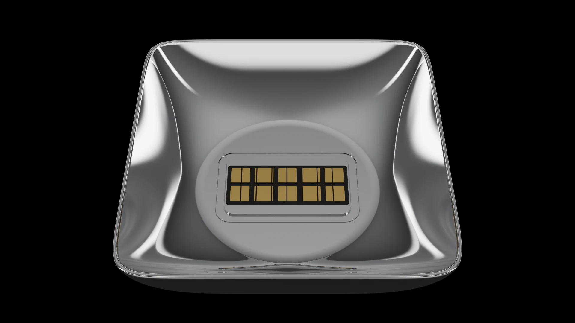 Square Bowl Tile (F3) carrying G1.2 Modular Panel pods - curved bowl profile with a square outer footprint.
