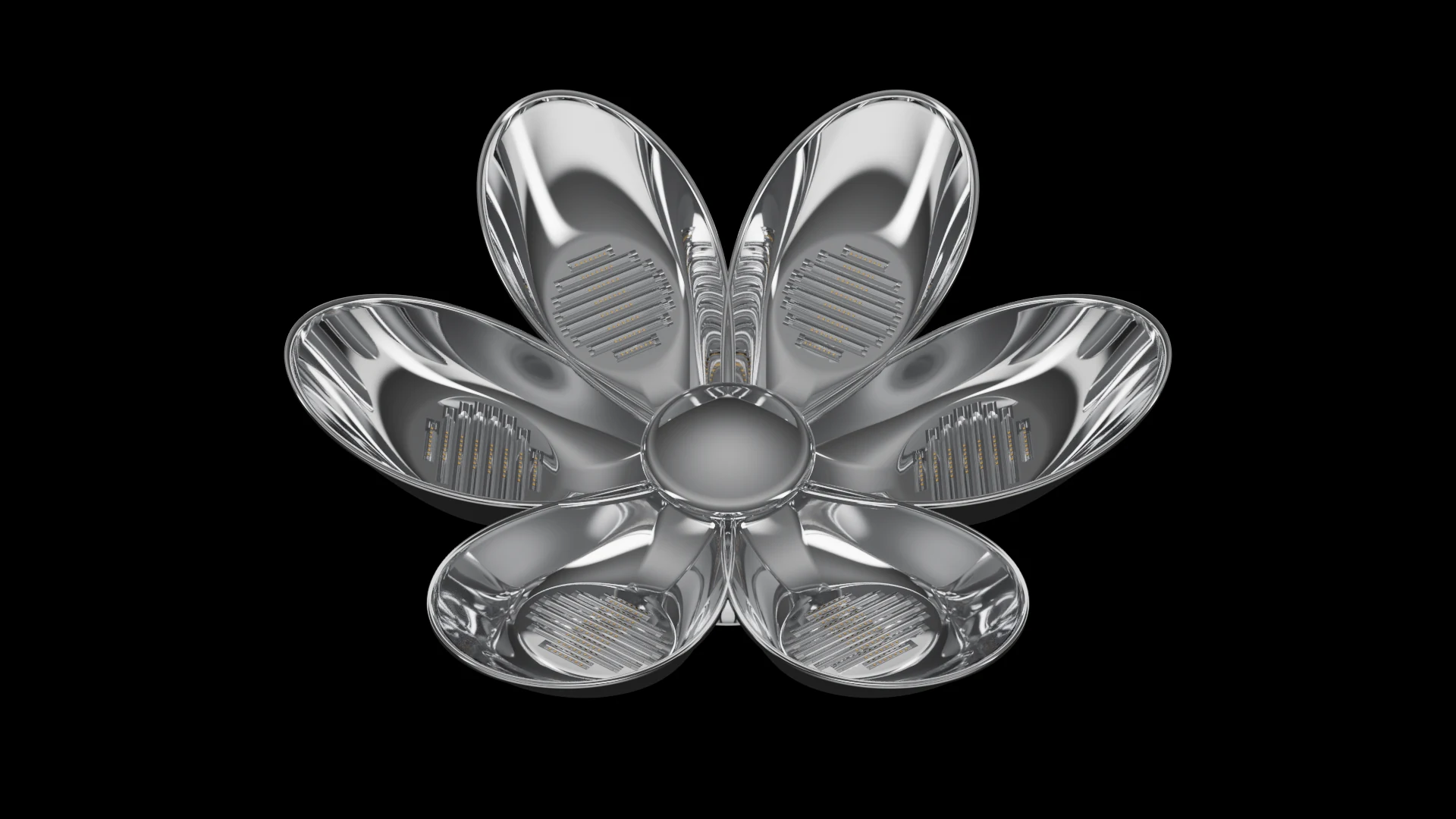 Petal Tile (F4) carrying G5.2 Cylindrical Linear pods - pods arranged radially around a common centre, like petals.