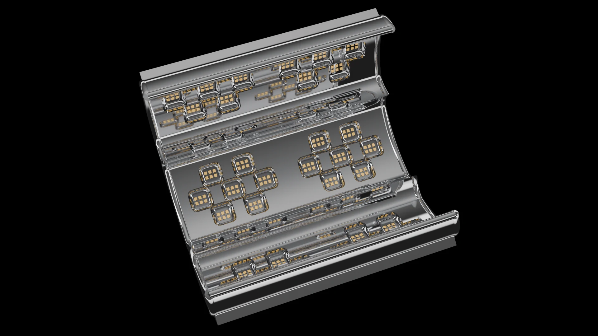 Cylindrical Tile (F5) carrying G2.2 Square Bowl pods - pods on the inner or outer curved wall of a cylinder.