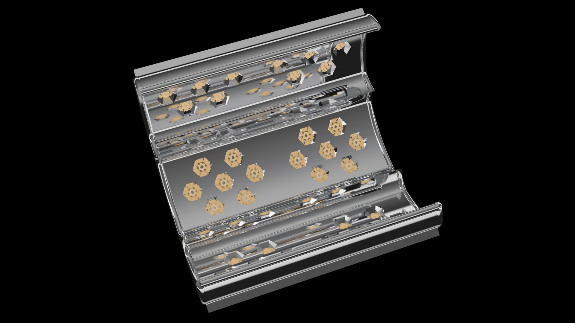 Cylindrical Tile (F5) carrying G3.2 Bowl Faceted pods - pods on the inner or outer curved wall of a cylinder.