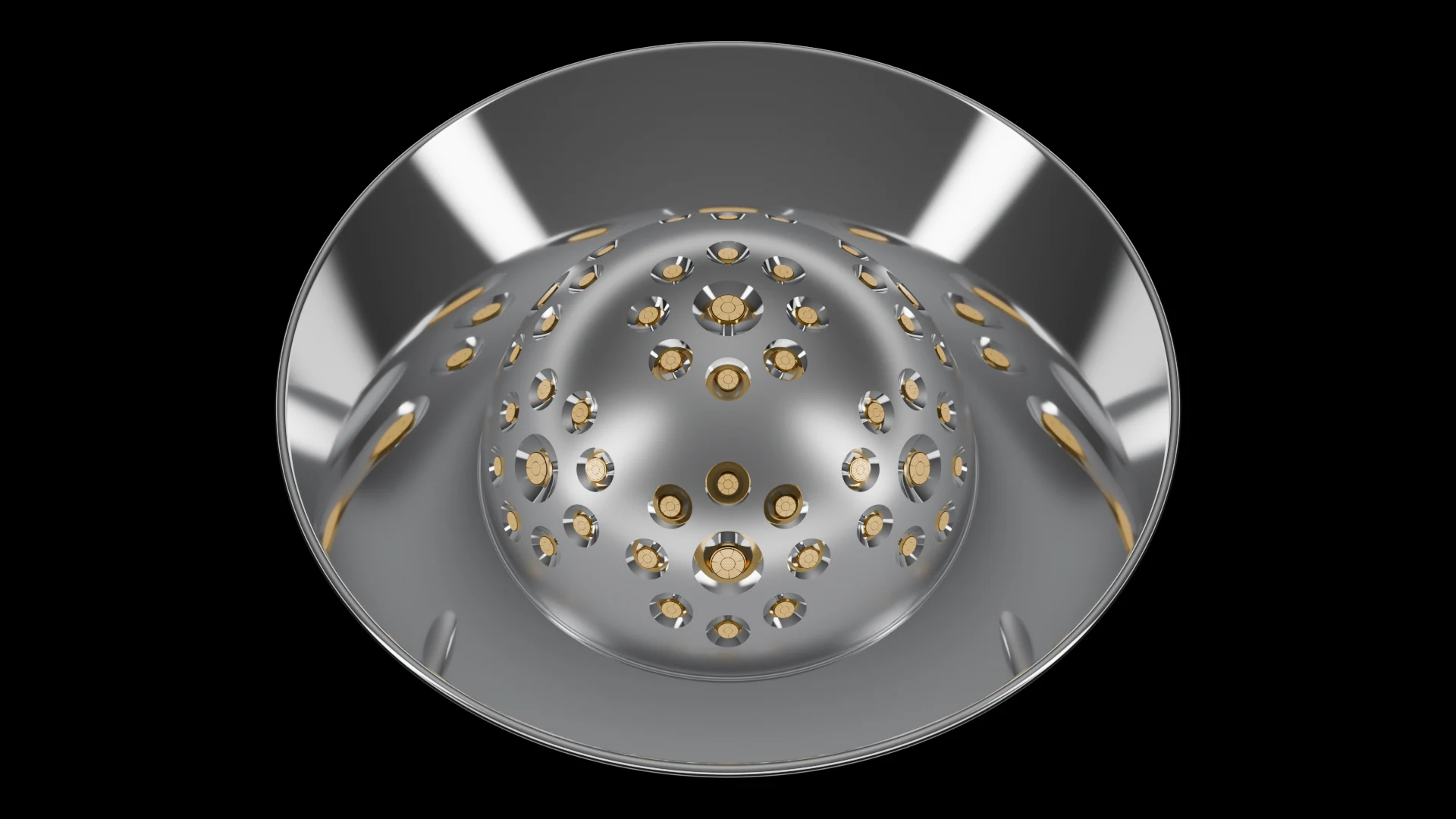 Hemispherical Tile (F6) carrying G4.2 Multi-Focal Core pods - pods across a hemisphere / spherical dome cap.