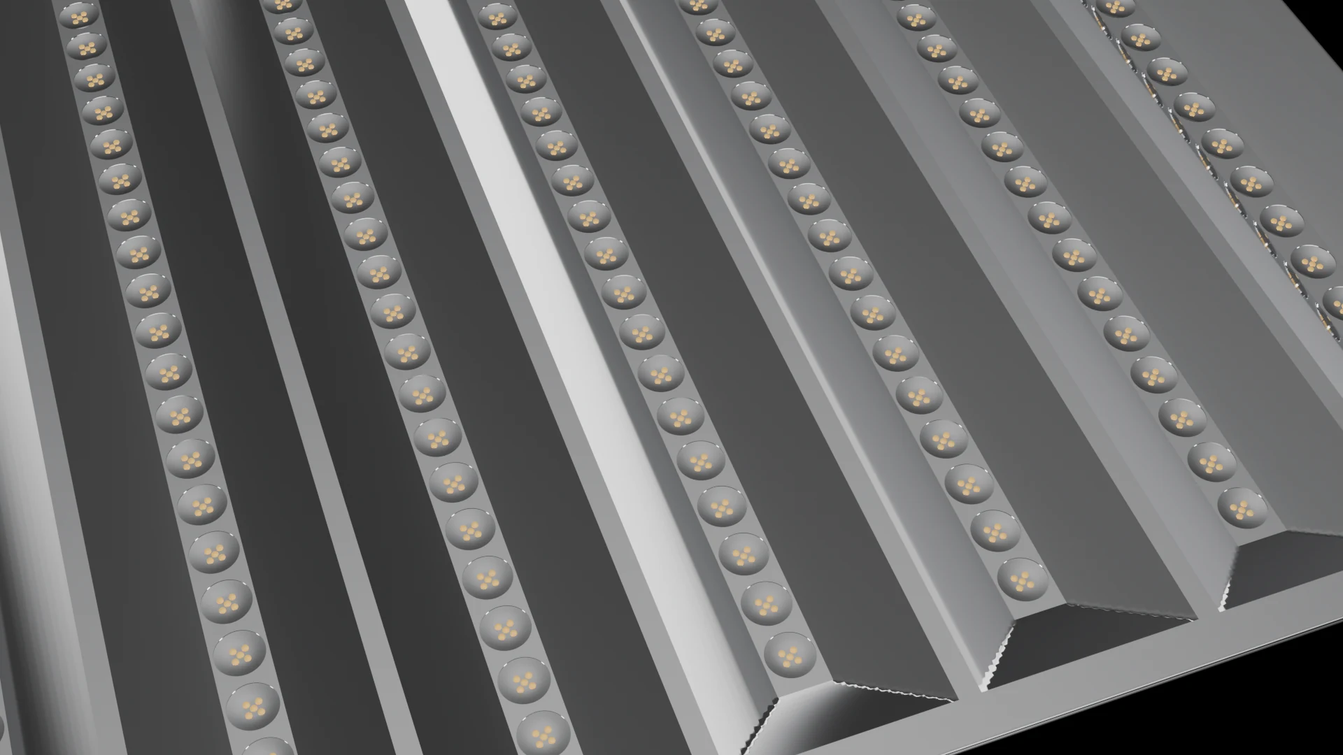Linear/Strip Tile (F8) carrying G2.4 Membrane Bowl pods - pods in parallel rows, strips or linear bands.