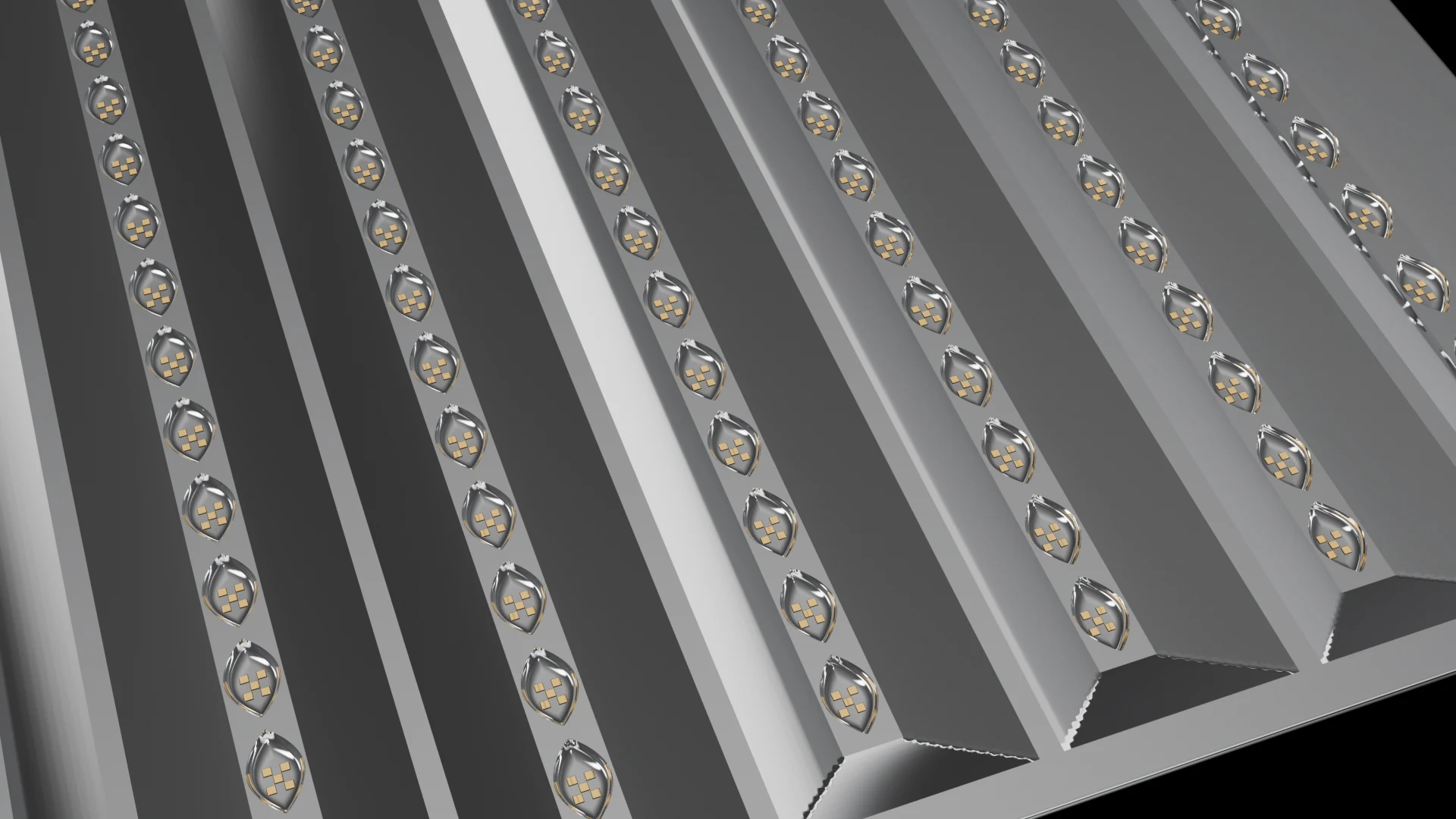 Linear/Strip Tile (F8) carrying G6.1 Simple Petal pods - pods in parallel rows, strips or linear bands.